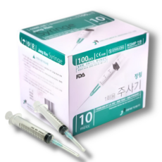 정림 멸균 일회용주사기 10cc 23g 100개입 멸균 개별포장 의료용 바늘, 1박스, SJN-10cc 23G
