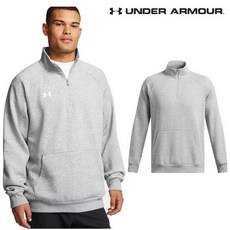 [매장정품] [언더아머(백)]남성 기모 UA 라이벌 플리스 반집업 티셔츠 1386016-012
