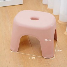 家用加厚塑膠矮凳兒童小板凳浴室孕婦成人老人洗澡換鞋防滑墊, 淡粉色2把【承重超350斤】