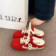 BROWMODA 여성 발편한 스니커즈 슬립온 뮬 슬리퍼