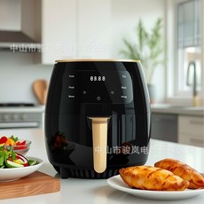 家用可視免翻面空氣炸鍋烹飪機, 1個, 6L 黑色 國內可用 110V