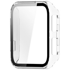 Garmin Venu X1 專用 PC 鋼化玻璃一體錶殼, 透明白, 1個