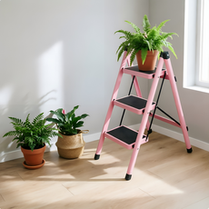 가정용 사다리 3단 접이식 미끄럼방지 안전 발판 튼튼한 실내 다용도 사다리, 1개