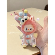 팝마트 라부부 내아음속의 비밀번호 4.0 미니 버전 인형옷 삐에로 세트 펌킨 카터필라 진저브레드맨, 4세대 미니 유니버설  아기 제외, 카터필라 세트(상의+팬츠+헤어피스+신발)