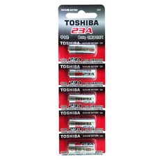 도시바 정품 23A 12V 1개입5개 자동차 리모콘 배터리(밧데리), 1개입, 5개