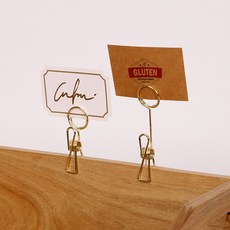 원형와이어 클립(4컬러 택1)-가격표 네임택 명함 메모꽂이 홀더 쇼클립 빵가격표 베이커리이름표, 1개, 골드(중)