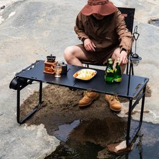 캠프텐버 접이식 폴딩 캠핑테이블 1000, 블랙