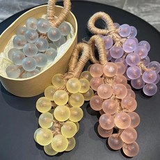 IIVE 爆款水晶葡萄皂手工DIY透明葡萄串手工皂禮盒，仿真葡萄造型，親子手工製作，安全無毒材料，送禮自用皆宜, 1個, 【透明袋裝】水晶紫色30粒-210g 葡