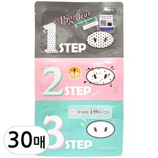 홀리카홀리카 피그 클리어 블랙헤드 3-Step 키트 코팩, 10개입, 3개