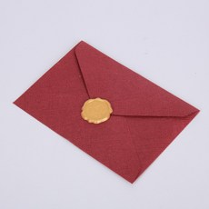 명절 감사 세뱃돈 실링왁스 린넨 용돈봉투 버건디, 1개