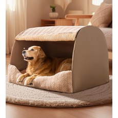 대형견 패딩하우스 보온성 빅사이즈 접이식 방한텐트 실외, S 35x30x30, 1개, 웜티브라운