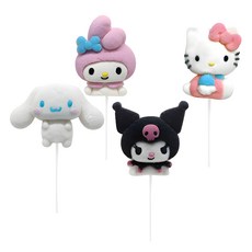 산리오 캐릭터즈 마시멜로 롤리팝 어린이 간식 캔디, 4개, 45g, 새콤달콤