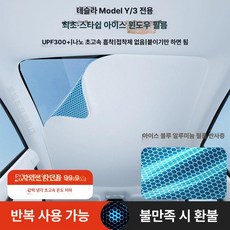 달과6펜스 주니퍼선쉐이드 자외선 모델3 선쉐이드 21-24년식 Model Y 정전기 흡착 반복 사용 불가 망직물-그레이, 1.전면 업그레이드 벌집 냉각층 50층 자외선