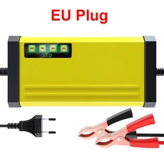 12V 2A 펄스 수리 지능형 충전기 전력 표시 기능 포함 자동차 오토바이 트럭 배터리 어댑터 (납산 EU, 01 EU Plug