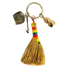 황금빗자루조롱박열쇠고리 키홀더 키링 악세사리 비법비방 불교용품 무속용품, 1개