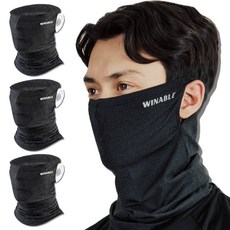 3장 Set 윈어블 남여공용 마스크 러닝 라이딩 골프 마스크 얼굴 햇빛 가리개, 06. 3장 Set 라이딩마스크 귀걸이형 그레이 3장