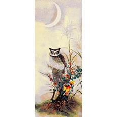 새벽 길조 부엉이 (패브릭) 보석십자수 30x70, 단품, 1개