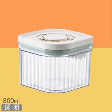 保鮮盒 密封罐 奶粉分裝盒 奶粉盒 方形按壓式避光 奶粉分裝盒 咖啡粉罐 密封保鮮盒 奶粉密封罐, 1個, 透明白中號【送勺子】