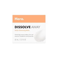 HERO COSMETICS Dissolve Away 데일리 클렌징 밤 - 메이크업 및 얼룩 제거에 도움이 됩니다 모공을 막지 않음 민감하고 여드름이 많은 피부에 적합 (65.1, HERO COSMETICS Dissolve Away 데
