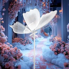 창의적인 꽃 선반 플로어 램프 귀여운 장식품 거실 옆 소파 홈 데코 LED 데스크 조명, 04 White light