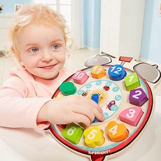 BD 도형맞추기 시계퍼즐 영아교구 24개월 아기 장난감, 1개