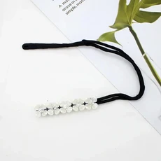 심플 진주 꽃 헤어 스타일링 도구 간편 번 헤어밴드 온라인 헤어웨어 타이 여성 및 소녀용, 01 3 Blooming on brocade