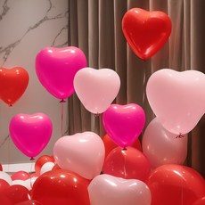 아트몬 하트 풍선 30개 파티 프로포즈 생일 이벤트 장식 10인치 라텍스, 레드+핑크+연핑크