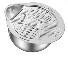 304 스테인레스 스틸 쌀 씻는 대야 + 다기능 야채 강판기 1개 은색, 은색 × 25*13*24.8cm × 1개