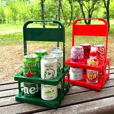 루이벤 접이식 음료수 컵 캐리어 4구 다회용 컵홀더 텀블러 피크닉 커피캐리어, 1개, 음료수캐리어-블랙