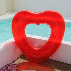 WEEK9 愛心泳圈戲水用品 大型泳圈, 1個, 紅色