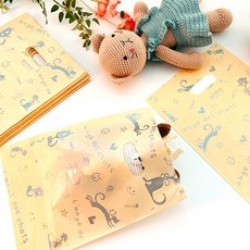 팬시봉투 비닐쇼핑백 손잡이봉투 의류 쇼핑백, 팬시_아이보리/15x25/100매