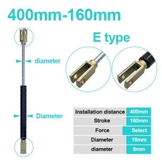 18 로드 스트로크 5KG 리프트 지지대 접이식 거리 50N 50KG 가스 경첩 500N 중심 400MM 구멍 160MM 스프링, 100N, E type, 1개