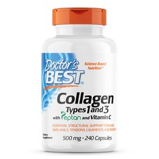 닥터스베스트 콜라겐 500mg 240 캡슐 비타민C 단백질 아스코르브산 글루텐프리, 1개, 240정