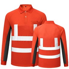 작업복 반팔 건설 유니폼 스카치 산업용, 오렌지와 그레이