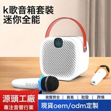 新款SK01帶麥克風K歌藍牙音箱家用一體機便攜式手提唱歌音響, 白色