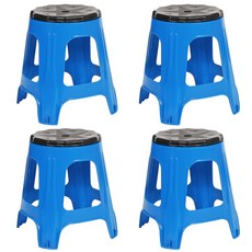 지오리빙 야외용 플라스틱 회전의자 4개 세트 간이 야외 포장마차 편의점, 블루