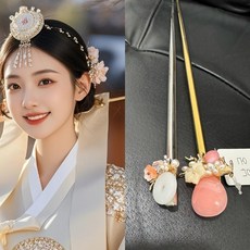 [전통 혼례 장신구] 한복 비녀 헤어액세서리 전통비녀, 1. 유백색 비녀 36cm