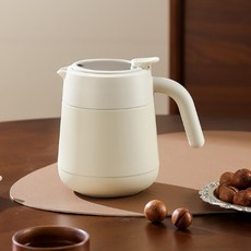 茶水分離保溫茶壺 316不鏽鋼保溫壺 大容量800毫升側把茶壺, 1個, 白色（800mL）, 白色