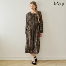 [르샵.] 빈티지 플라워 셔링 허리 밴딩 롱 원피스 (DQ1OW008A)