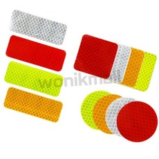 원익몰2 차량용 반사 스티커 머드가드반사스티커, 정사각형 오렌지, 1개