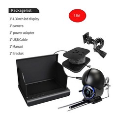 수중 낚시 카메라 휴대용 LCD 얼음 낚시 파인더 보트 카약 바다 낚시용 5000amh 배터리 포함 1080P HD 4.3 인치, 1) 15 m HD 캠 4.3 인치, 1개