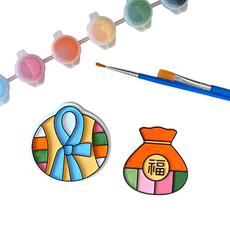 DIY 풍요로운 명절 전통 한복 복주머니 석고방향제 채색 키트, 블랙베리베이