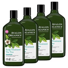 아발론오가닉스 리프레싱 스칼프 트리트먼트 티트리 샴푸, 325ml, 4개