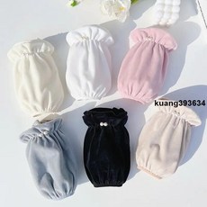 秋冬袖套 珍珠秋冬季袖套套袖學生女士耐髒短款防髒護袖羽絨服成人防汙袖頭, 白色+粉色（2雙裝）,珍珠, 1個