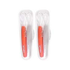 MOTHER-K 矽膠果凍湯匙 2入+收納盒, 混色, 2組