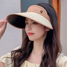 비치썬캡 여름모자 블랙코팅 햇빛차단 G로고 라탄썬캡sy_