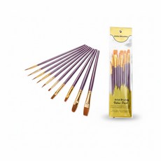 더하임 도색용 붓 10종 올인원 세트 프라모델 피규어 건담 건프라 미니어처 디테일링 브러쉬, 1세트, 바이올렛