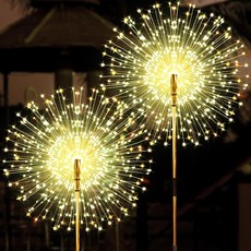 太陽能戶外燈 IP65 防水閃爍模式花壇節日, 暖白,60LED