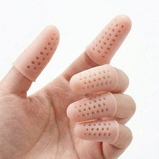 홈베리카 통풍 손가락 골무 실리콘 골무 손가락 보호, 10개, 스킨