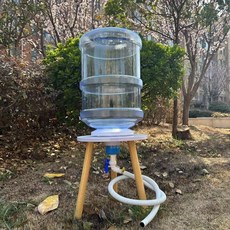 養魚神器水桶改造魚缸，台灣發貨，家用水桶變魚缸，生態魚缸製作, 18.9升藍色桶【木支架全套】, 1個